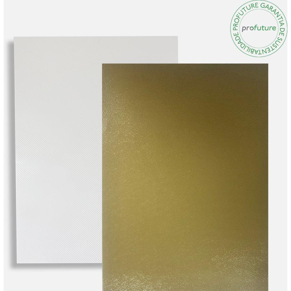 CAPA PARA ENCADERNACAO A4 5 CRISTAL + 5 OURO COURO PROLAM KIT