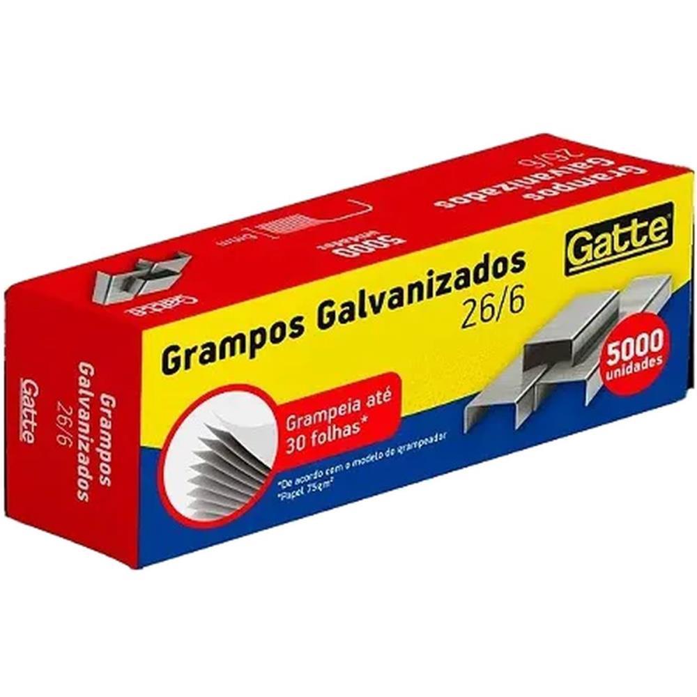 GRAMPO PARA GRAMPEADOR 26/6 GALVANIZADO 5000 GRAMPOS MAKE+ CAIXA
