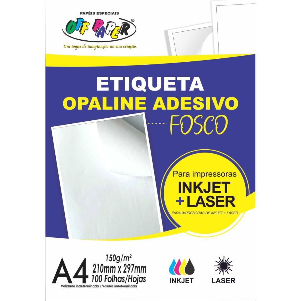 PAPEL OPALINE A4 BRANCO FOSCO ADESIVO OFF PAPER PCT.C/100
