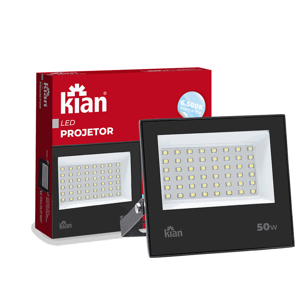 Projetor Led 50W 6.500K Branca Fria Bivolt Kian