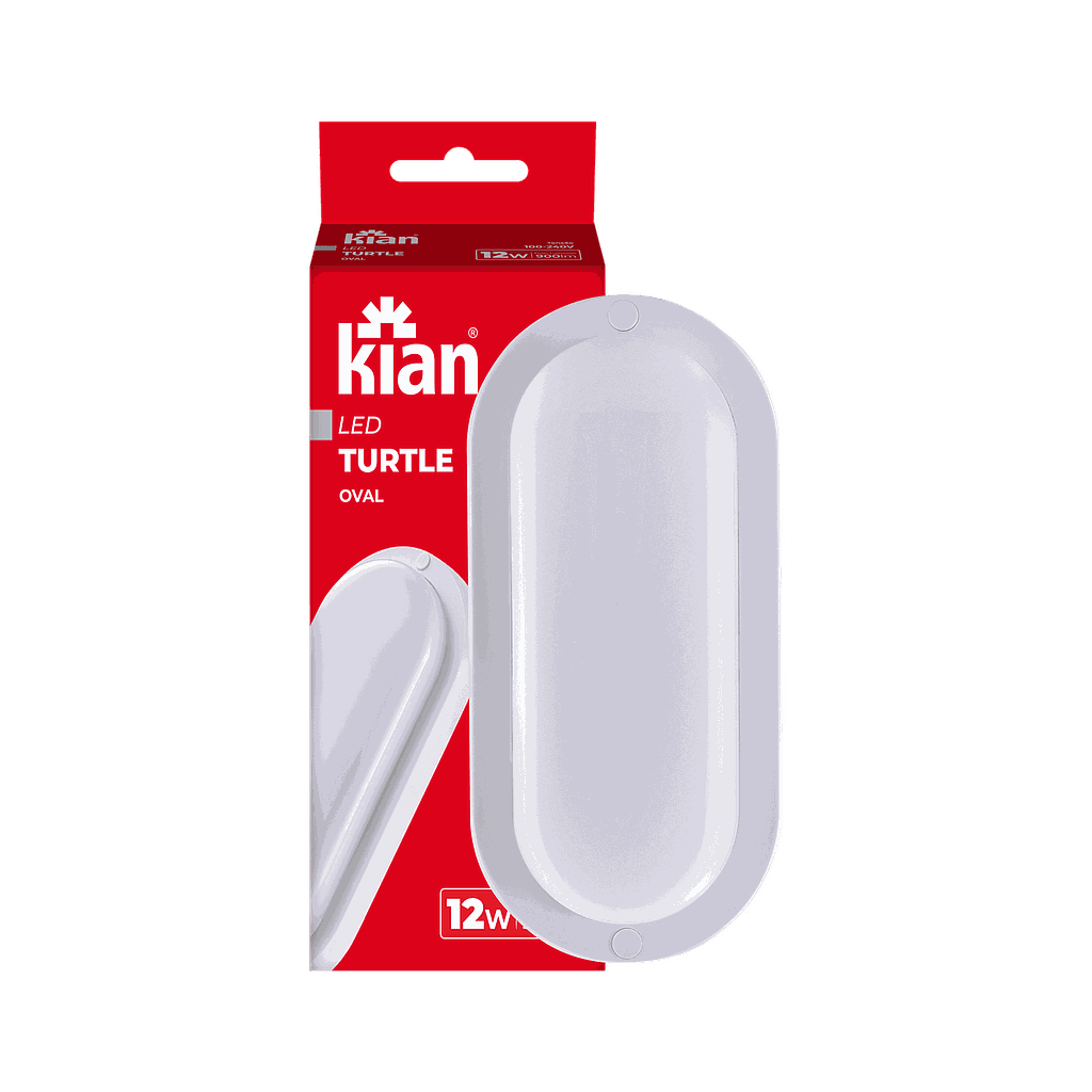 Luminária Led Tartaruga Branca Oval 12W 4.000K Branca Neutra Bivolt Kian