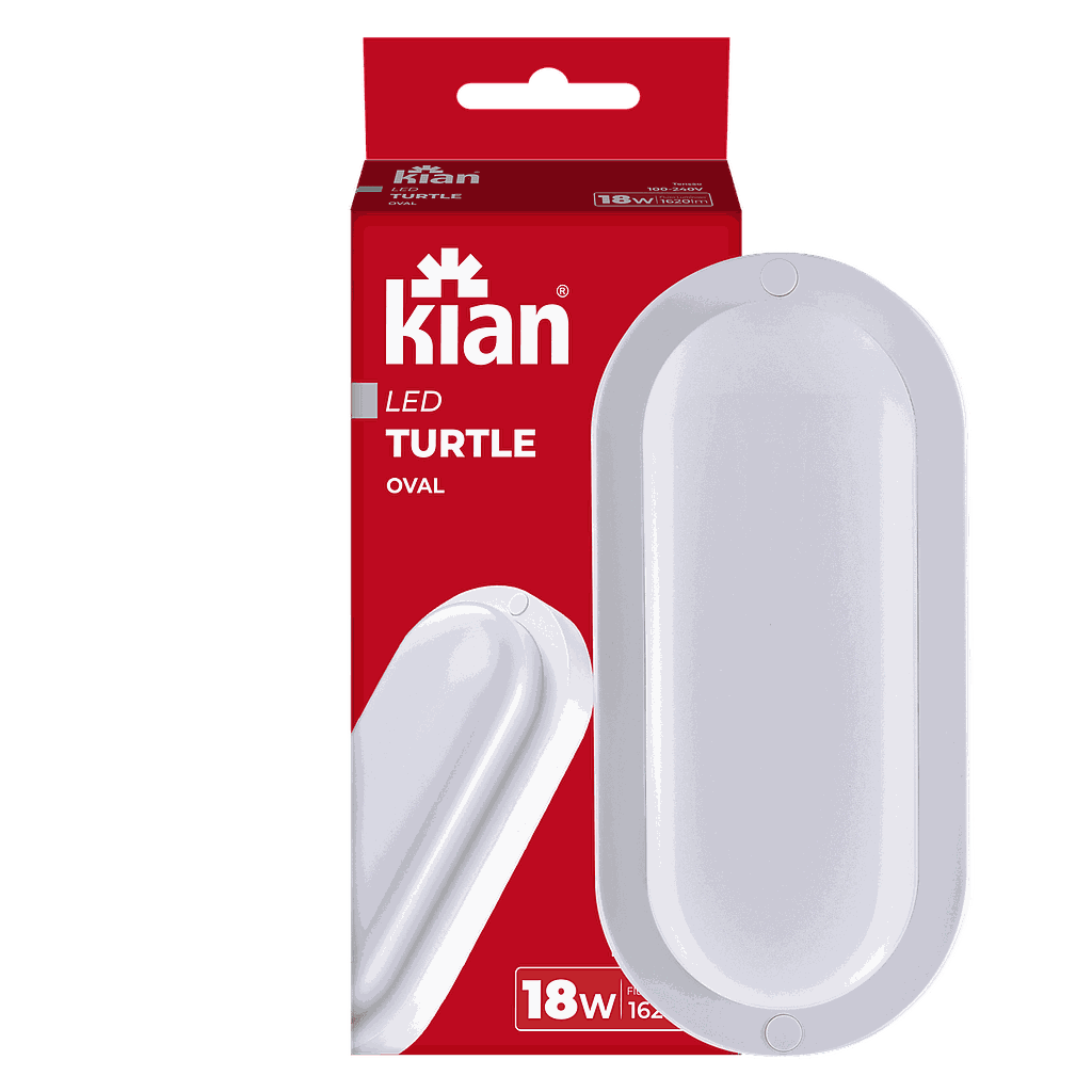 Luminária Led Tartaruga Branca Oval 18W 3.000K Branca Quente Bivolt Kian