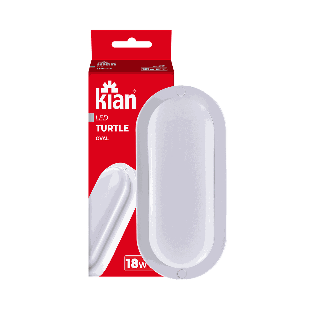 Luminária Led Tartaruga Branca Oval 18W 4.000K Branca Neutra Bivolt Kian