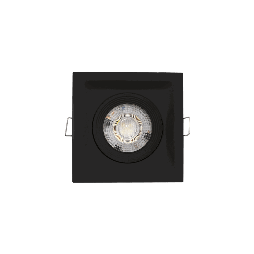 Spot LED Recuado Quadrado Preto 5W 6.000K Branca Fria Bivolt Kian