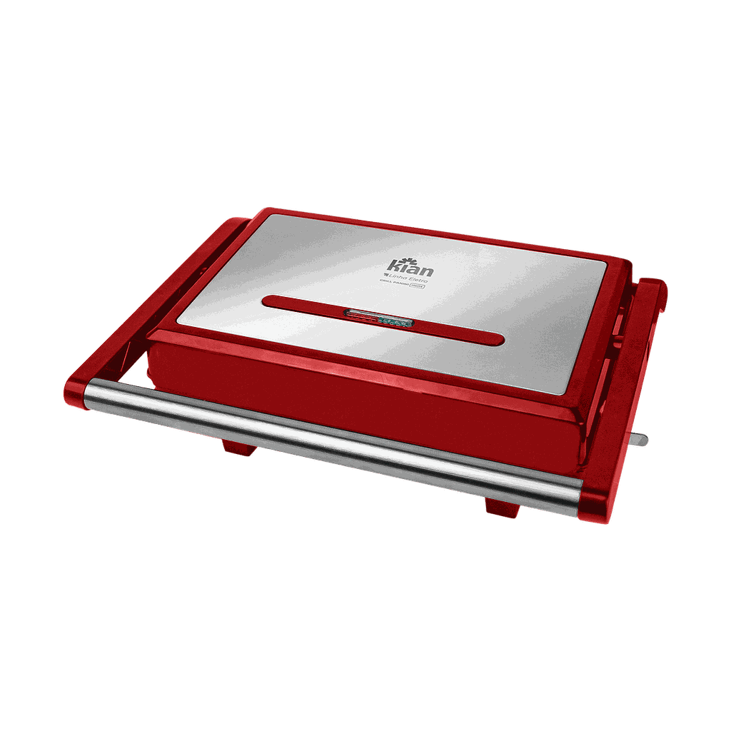 Grill Panini Inox 127V 1200W Vermelho Kian