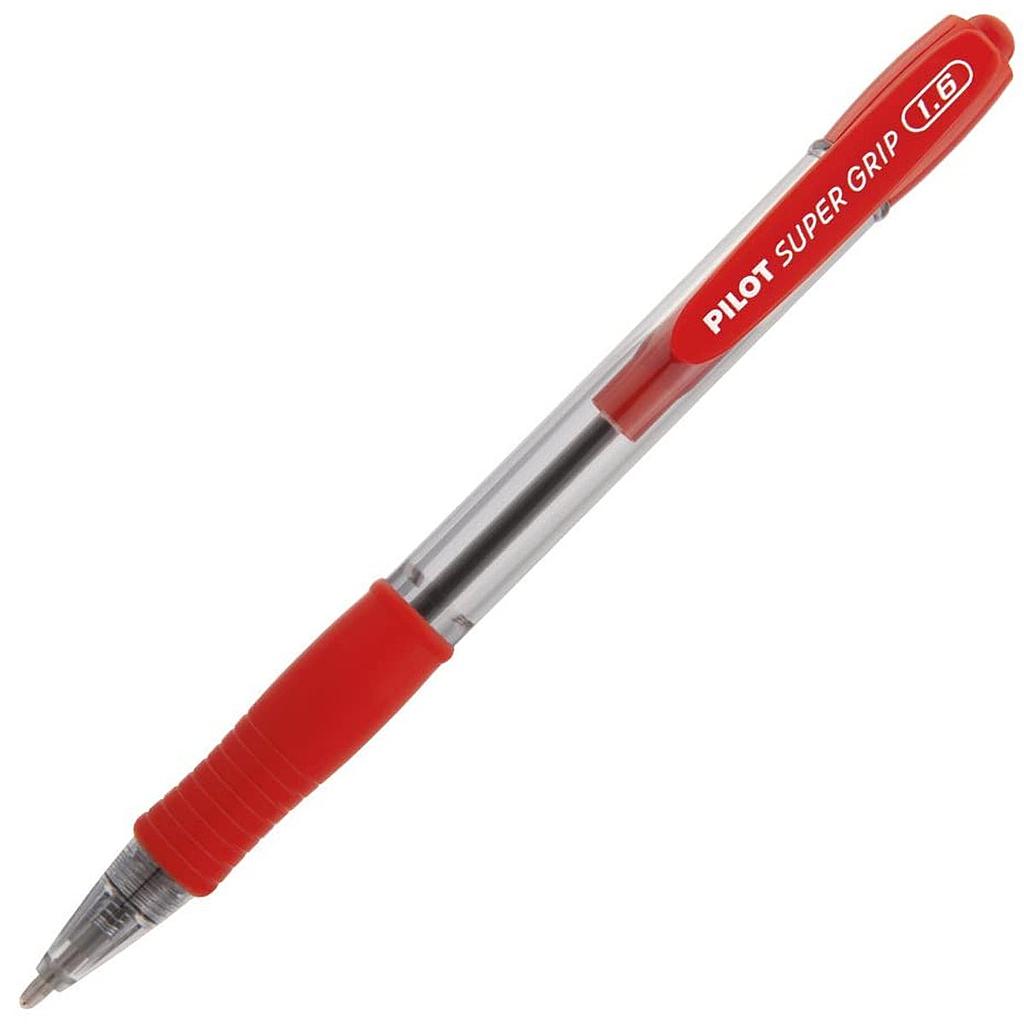 CANETA ESFEROGRAFICA PILOT SUPER GRIP 1.6MM GROSSA VERMELHA COM 12