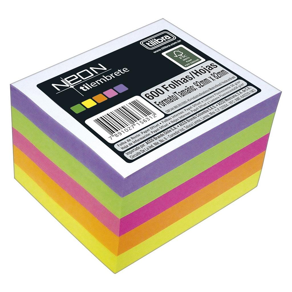 PAPEL LEMBRETE TILIBRA 92 X 82MM 5 CORES C/600FLS