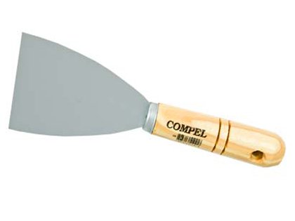 ESPATULA CABO MADEIRA COMPEL 12CM ACO POLIDO