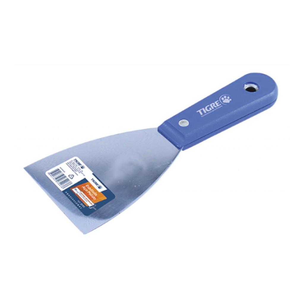 ESPATULA CABO PLASTICO TIGRE 2151 76,2MM ACO POLIDO - 3"
