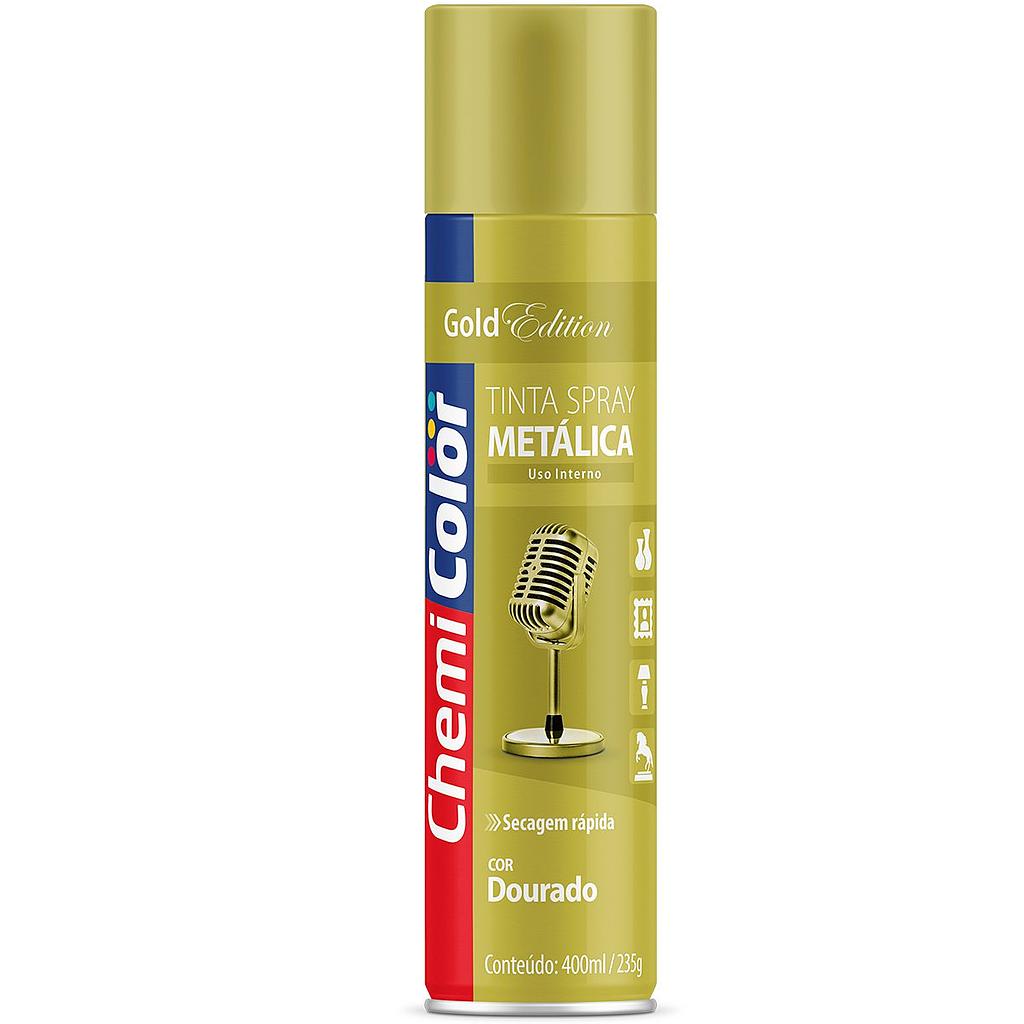 TINTA SPRAY METALICA CHEMICOLOR 400ML DOURADO - 199