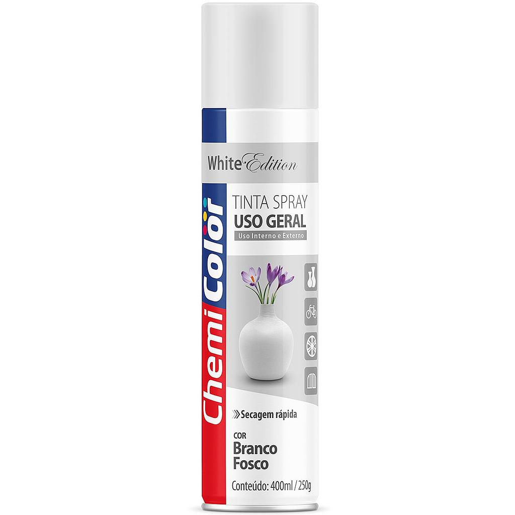 TINTA SPRAY USO GERAL CHEMICOLOR 400ML BRANCO FOSCO - 123