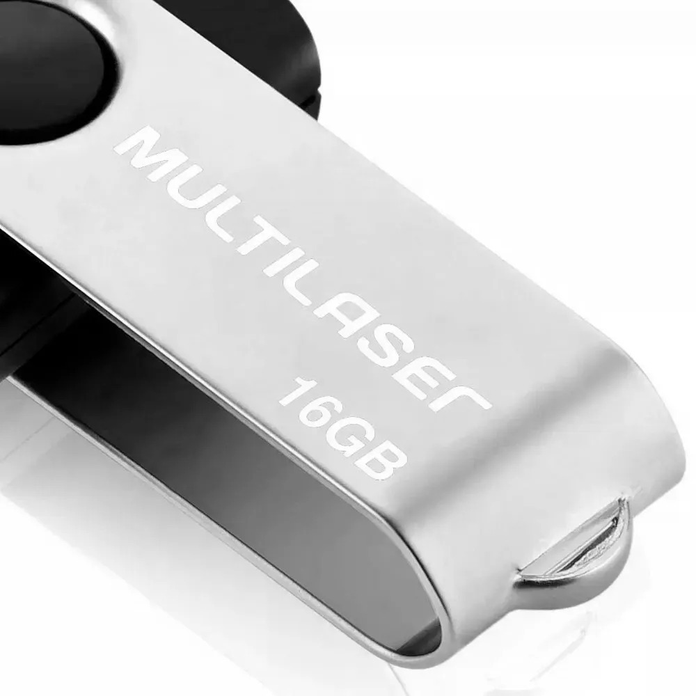 PEN DRIVE 16GB TWIST MULTILASER PRETO PD588