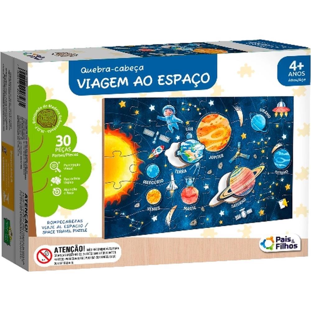 QUEBRA-CABECA MADEIRA VIAGEM AO ESPACO 38 PECAS PAIS E FILHOS UNIDADE