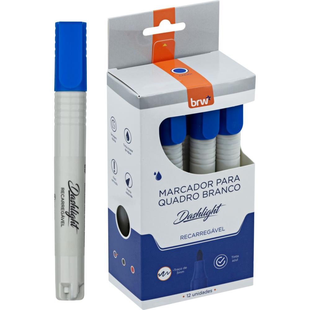 PINCEL QUADRO BRANCO DASHLIGTH RECARREGAVEL AZUL BRW CX.C/12