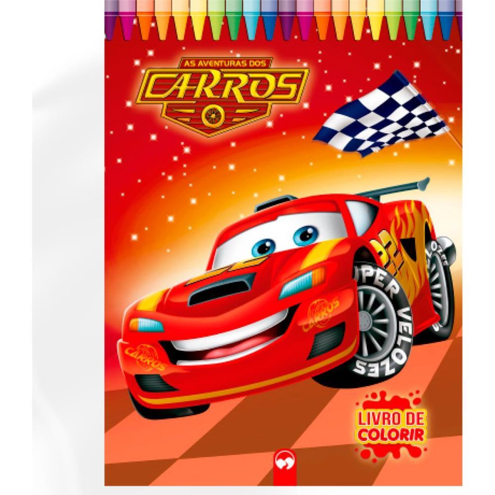 LIVRO INFANTIL COLORIR GIGANTE CARROS 10PG 27X36CM VALE DAS LETRAS UNIDADE