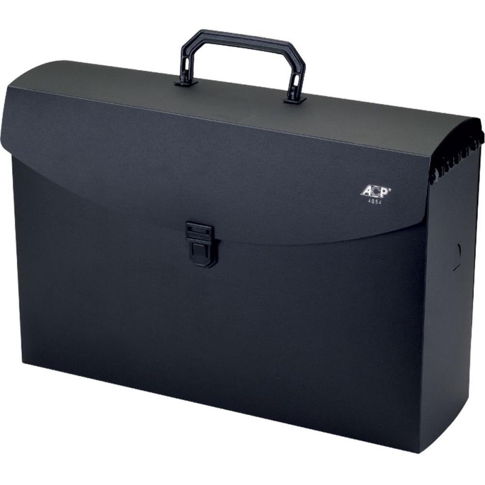 MALETA PLASTICA COM ALCA C/06 PASTA SUSPEN. EM PP BLACK ACP UNIDADE