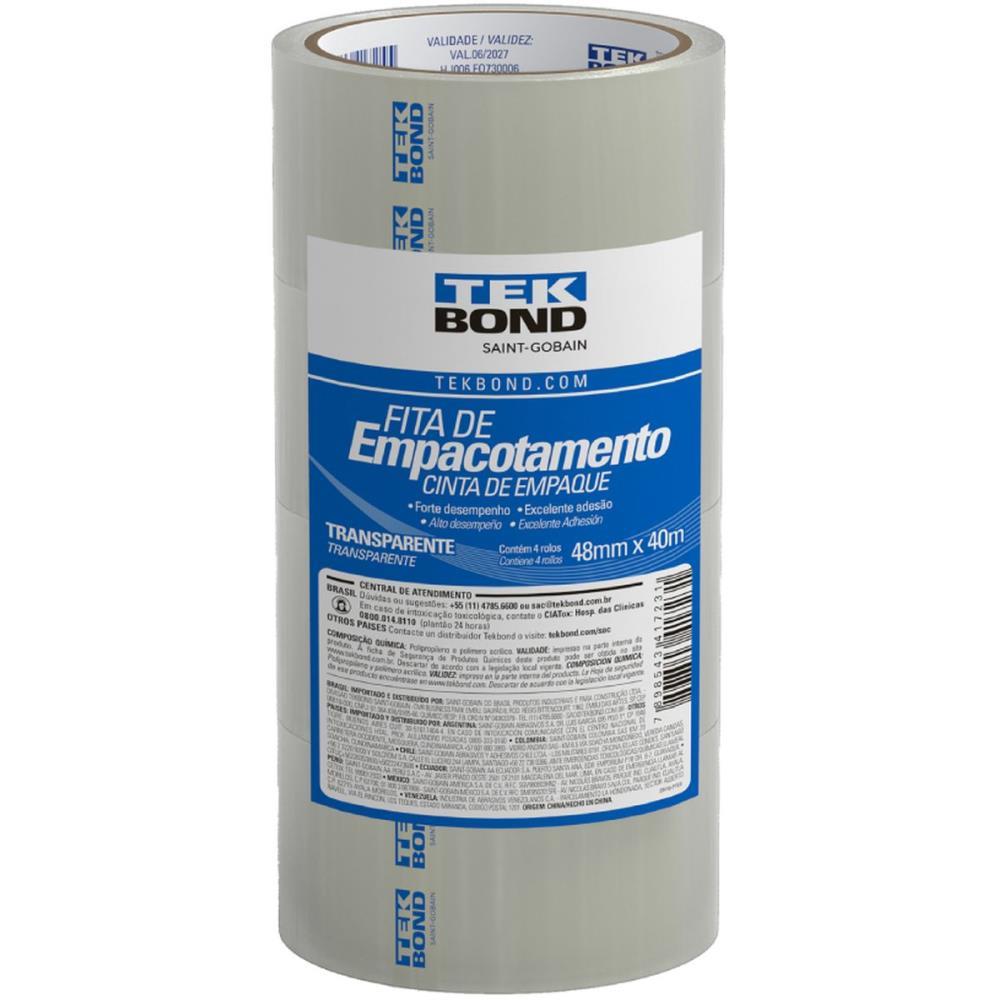 FITA PARA EMPACOTAMENTO PP 48MMX40M TRANSPARENTE TEKBOND PCT.C/04