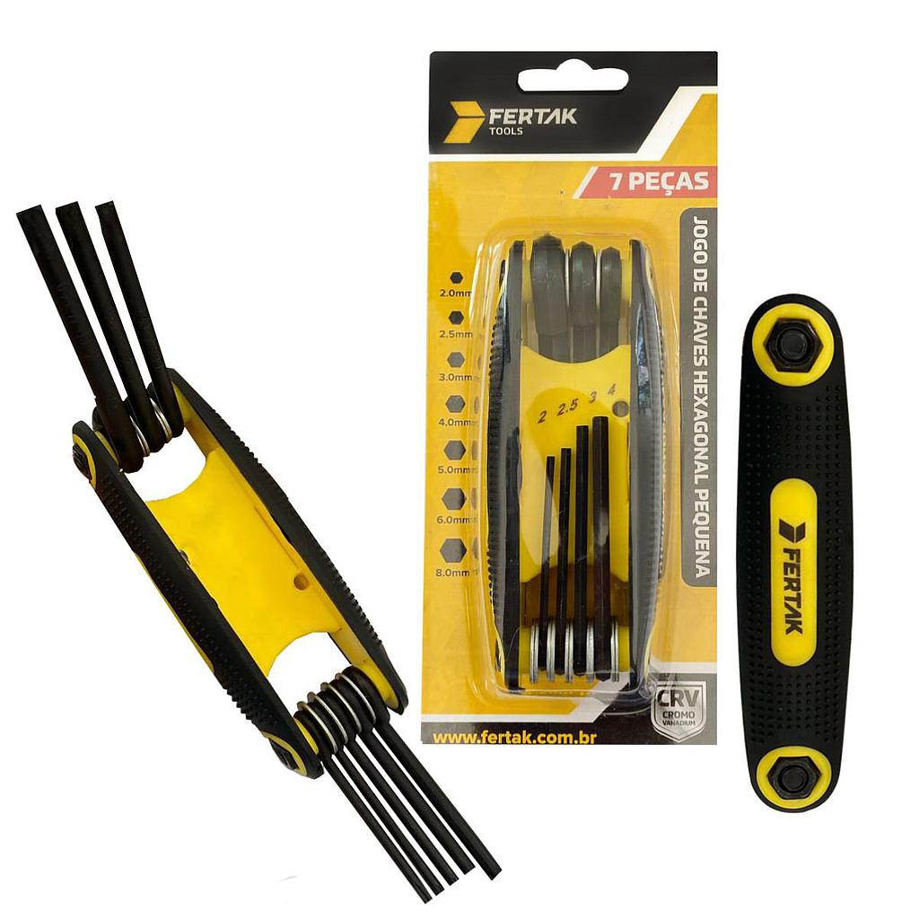 CHAVE ALLEN TIPO CANIVETE FERTAK KIT COM 7 PECAS 2 A 8MM - 2414