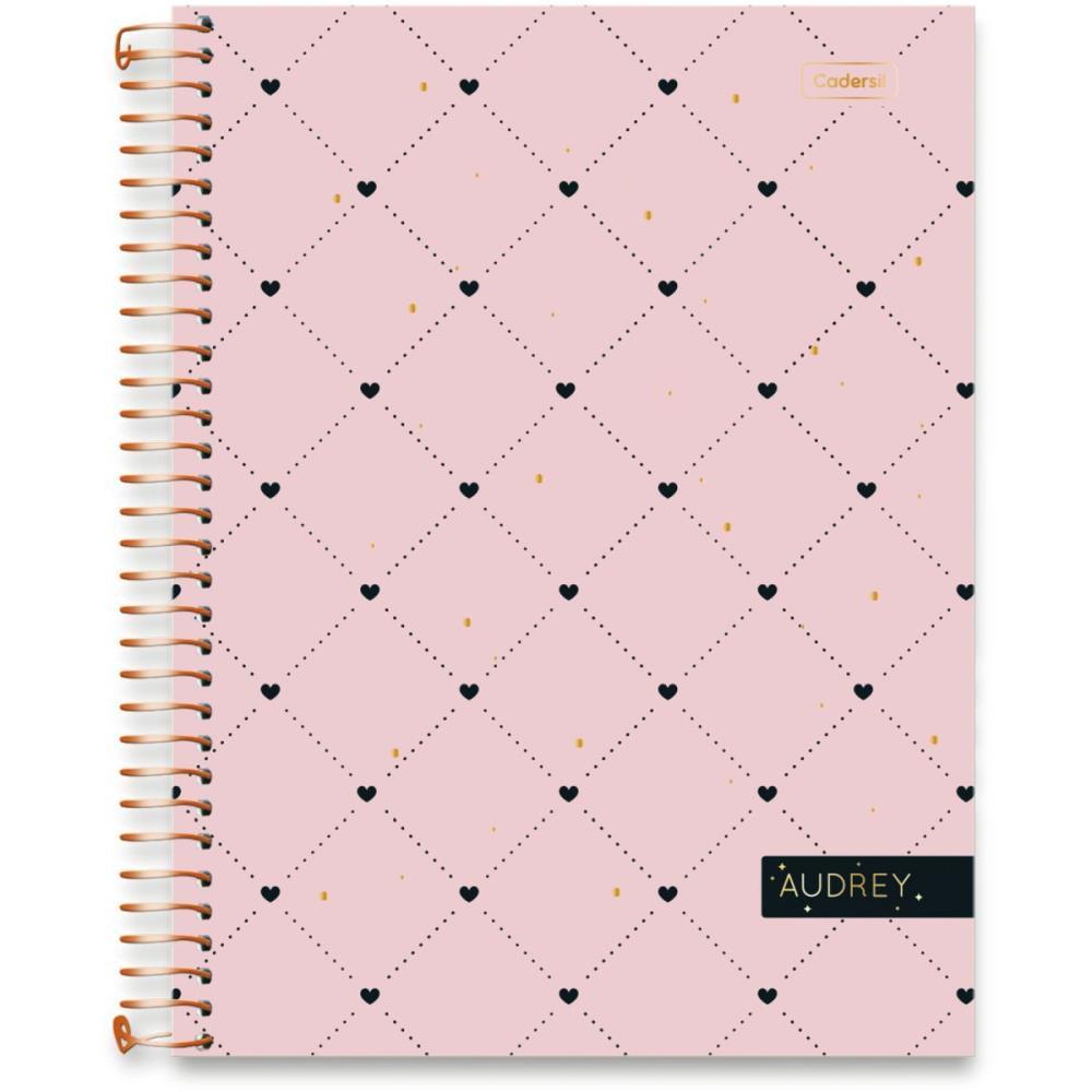 CADERNO 01X1 CAPA DURA AUDREY 80FL CADERSIL PCT.C/04