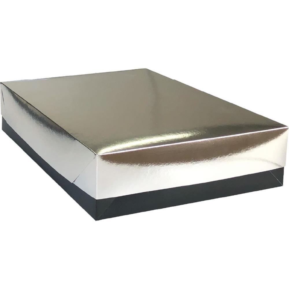 CAIXA PARA PRESENTE COM TAMPA CAPRI MD 26X19,5X7,5 PRATA CRISTINA PCT.C/10