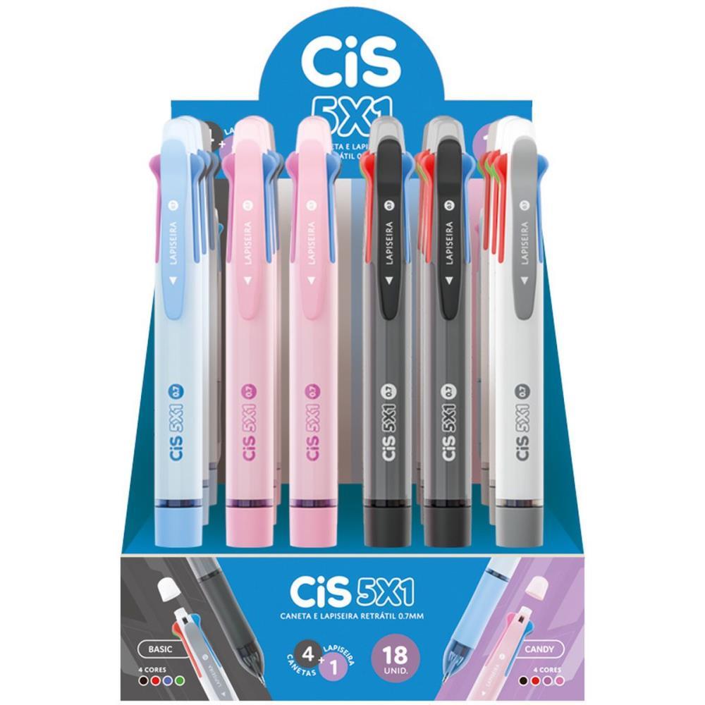 CANETA ESFEROGRAFICA CIS 5X1 LAP. GRAF 0.7MM (S) SERTIC DP.C/18