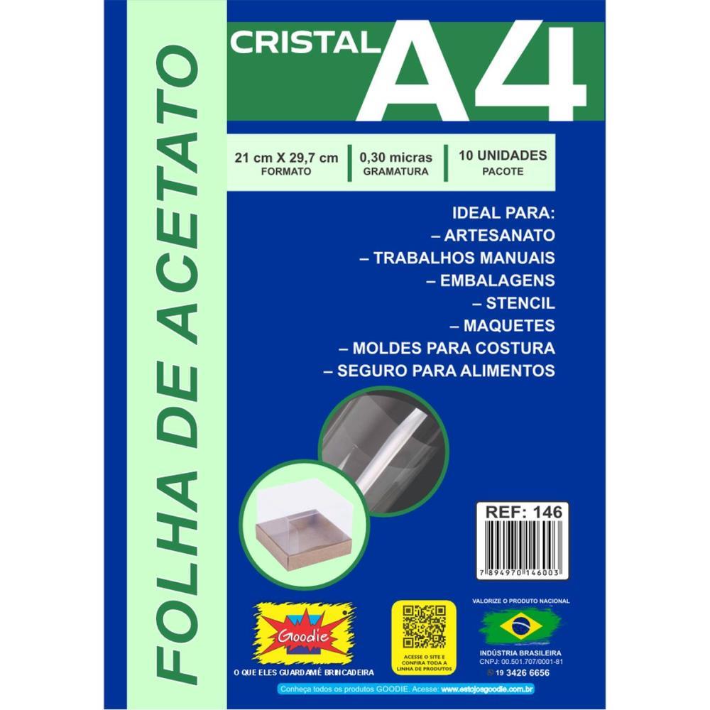 CAPA PARA ENCADERNACAO A4 ACETATO LISA 0,30 GOODIE PCT.C/10