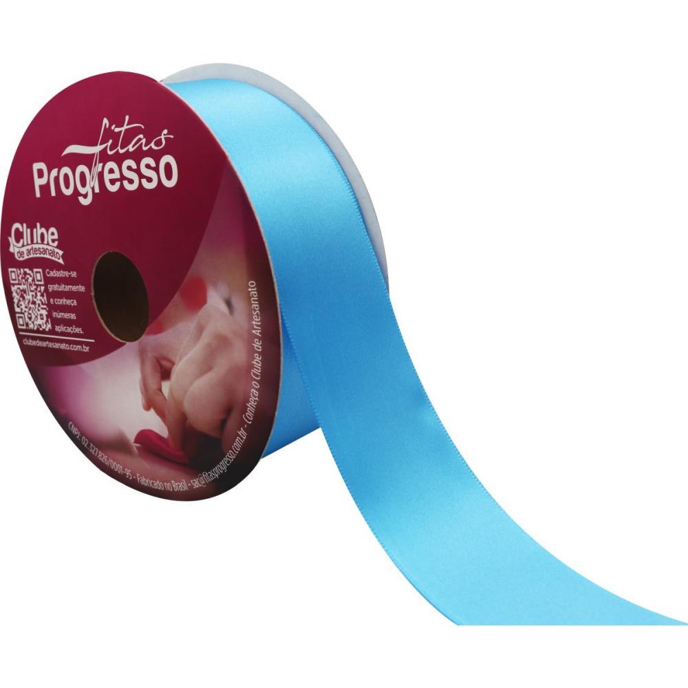FITA DE CETIM 38MM 50M. AZUL MEDIO 1390 FITAS PROGRESSO UNIDADE