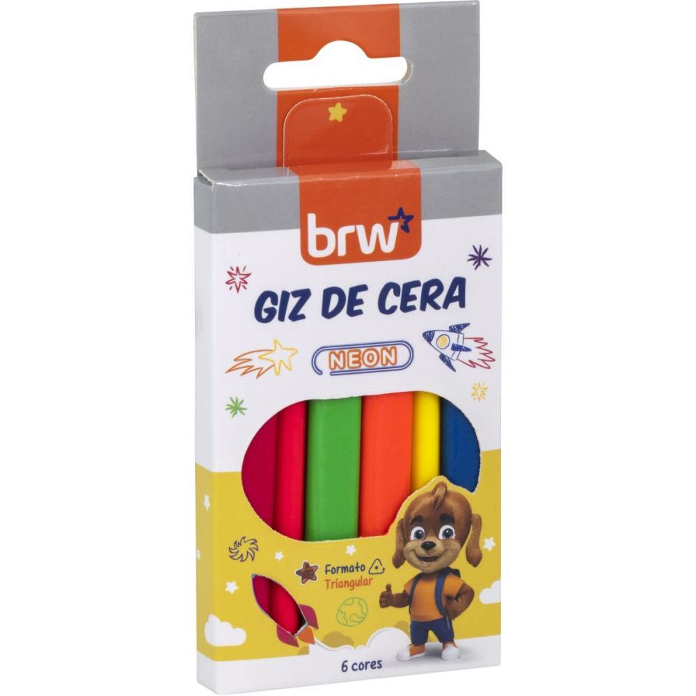 GIZ DE CERA FINO 6 CORES NEON BRW UNIDADE