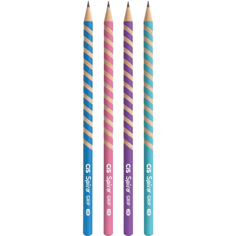 LAPIS PRETO REDONDO DECORADO CIS SPIRO GRIP 4 CORES (S) SERTIC POTE-48