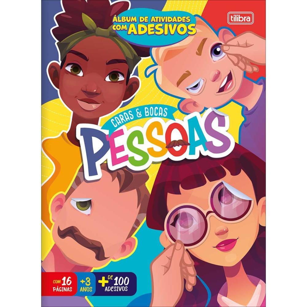 LIVRO COM ADESIVOS CARAS E BOCAS PESSOAS 16PGS TILIBRA PCT.C/10
