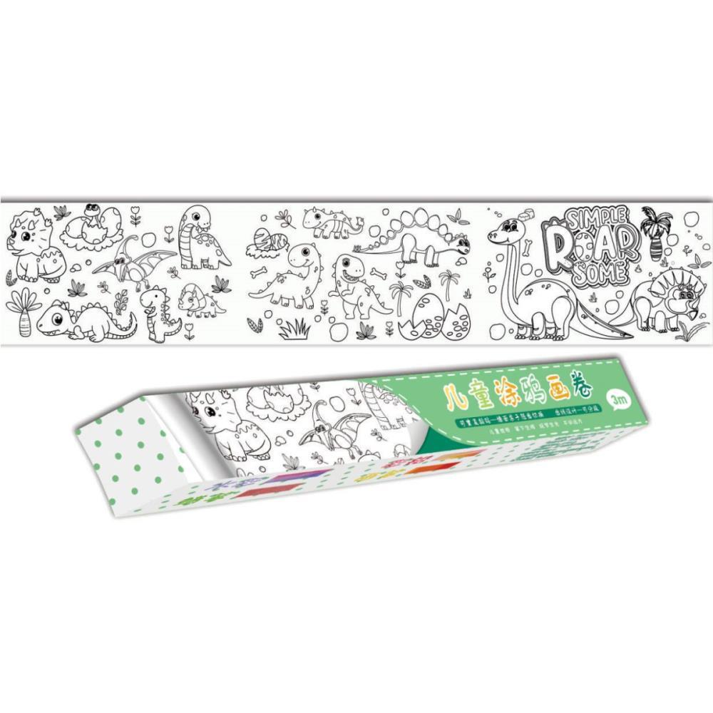 LIVRO INFANTIL COLORIR DINO 30CMX3M ROLO ADESIVO V.M.P. UNIDADE
