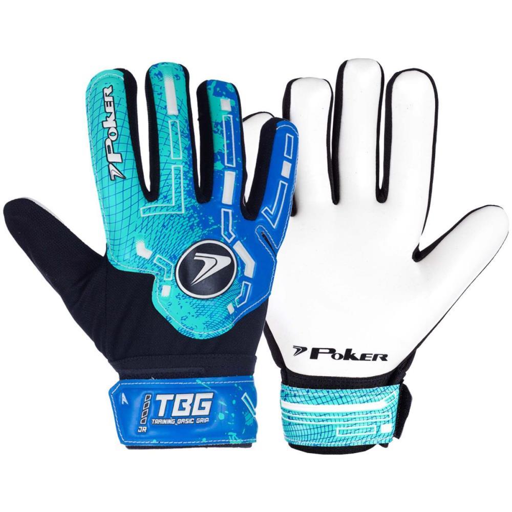 LUVA PARA FUTEBOL TRAINING GRIP JR. 5 AZ/VDA/BR POKER PAR