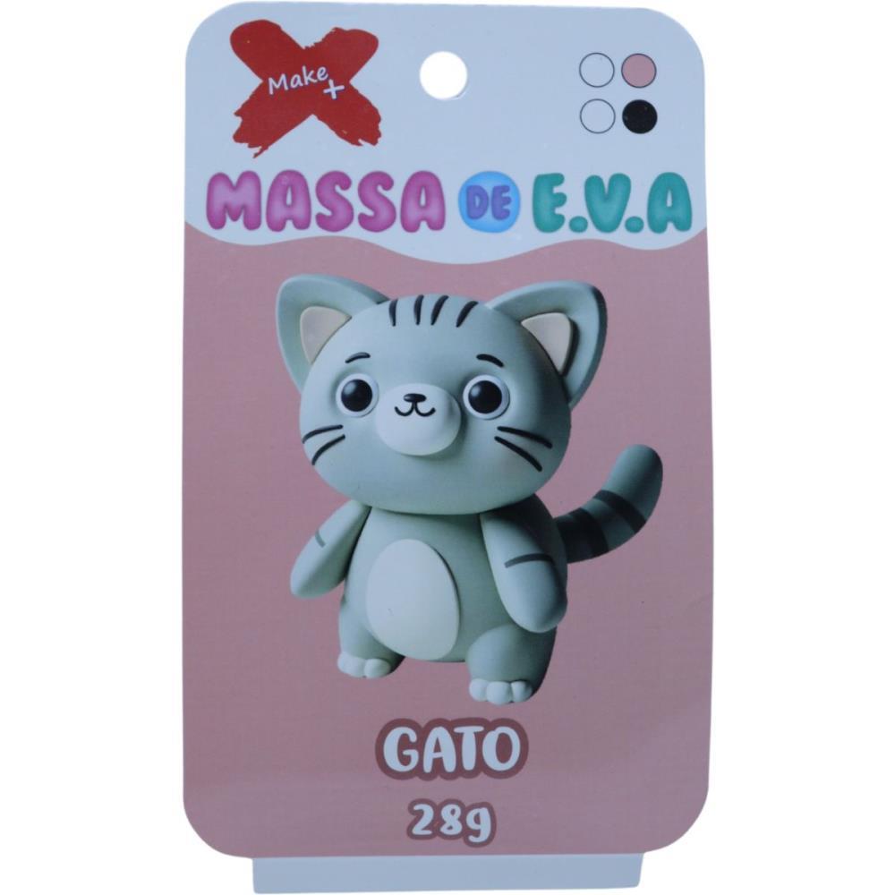 MASSA DE EVA CRIATIVA GATO C/04 CORES 28 G MAKE+ UNIDADE