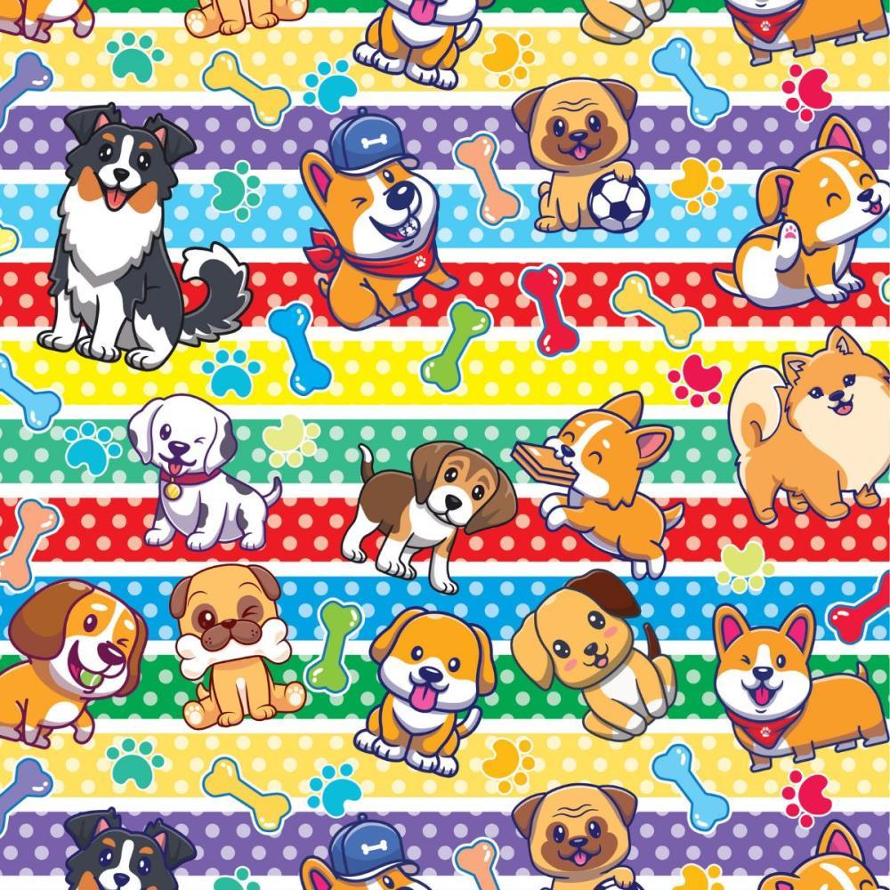 PAPEL PRESENTE BOBINA COUCHE 60CM. MOD.125 CACHORRINHOS GESSELE BO-100MTS