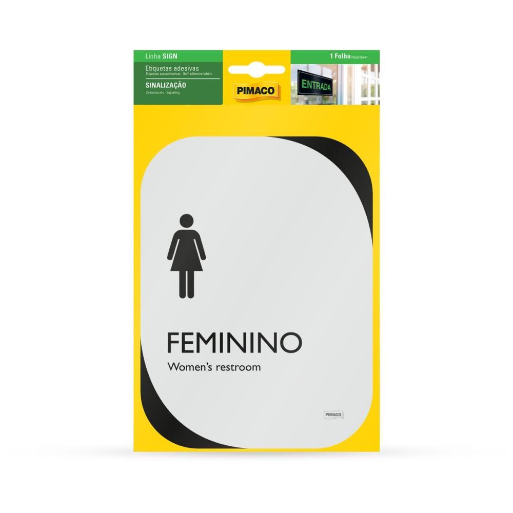 PLACA DE SINALIZACAO FEMININO CLEAN 13,8X18,5CM PIMACO UNIDADE