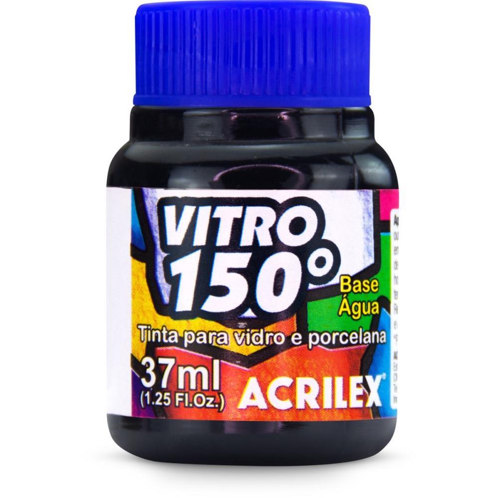 TINTA VITRAL VITRO 150 37ML PRETO ACRILEX CX.C/06