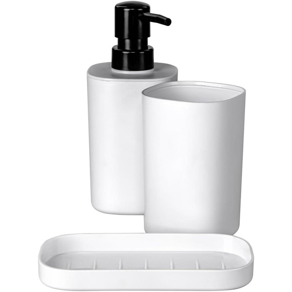 UTENSILIOS PARA BANHEIRO KIT 3PCS PARA PIA BRANCO ORDENE KIT