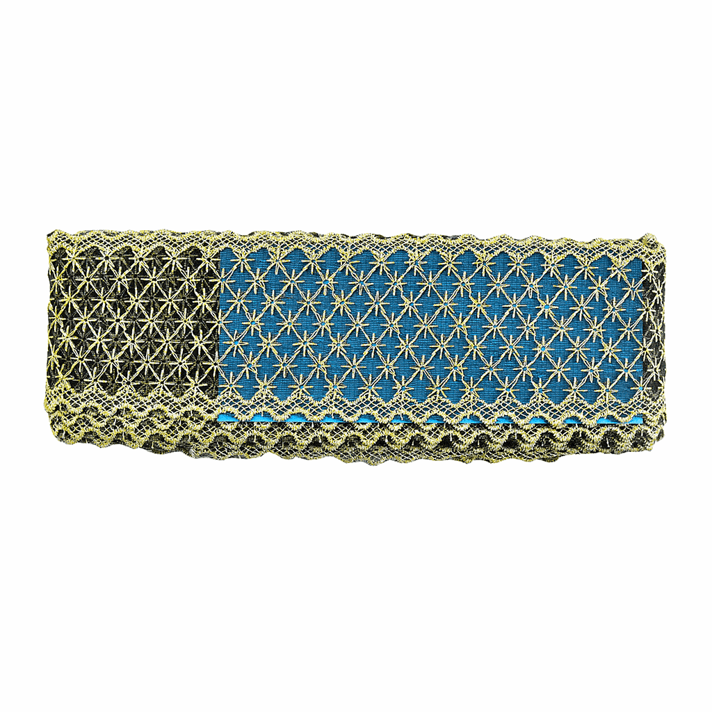 RENDA BORD ORGANZA  6.8CM 100%POLI JX33 OURO
