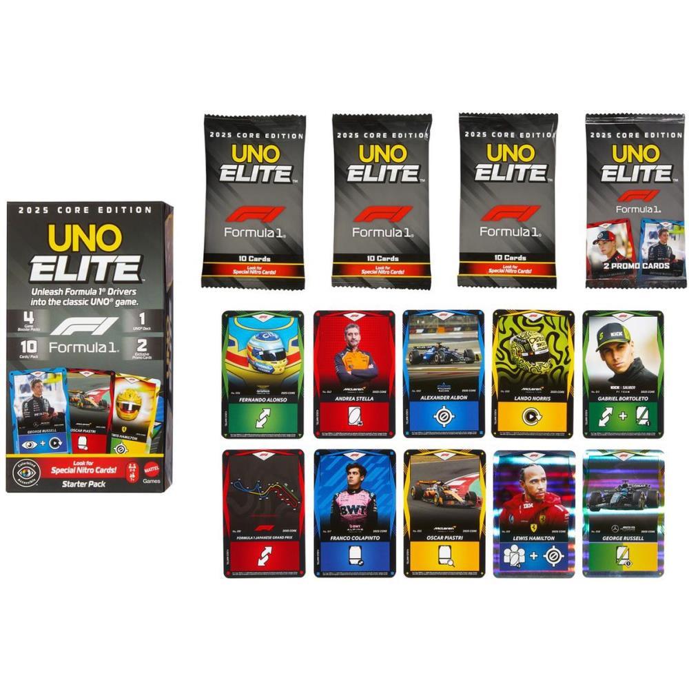 JOGO DE CARTAS UNO ELITE F1 KIT INICIAL MATTEL UNIDADE