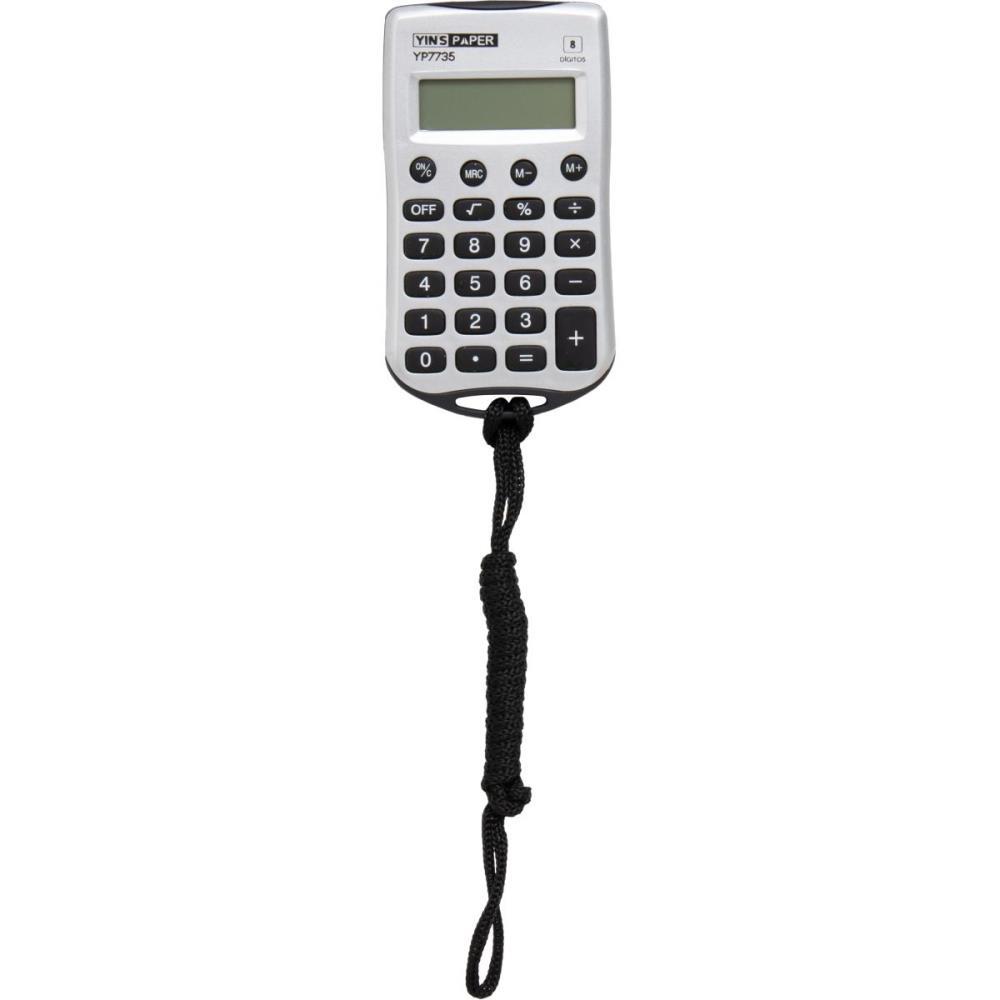 CALCULADORA DE BOLSO 8 DIGITOS COM CORDAO PRATA/PRE YINS UNIDADE