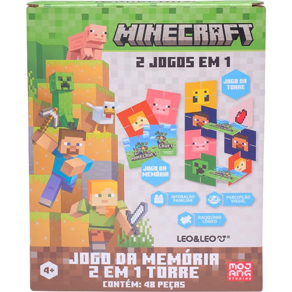 JOGO DA MEMORIA MINECRAFT 2X1 TORRE 40 PECAS LEONORA UNIDADE