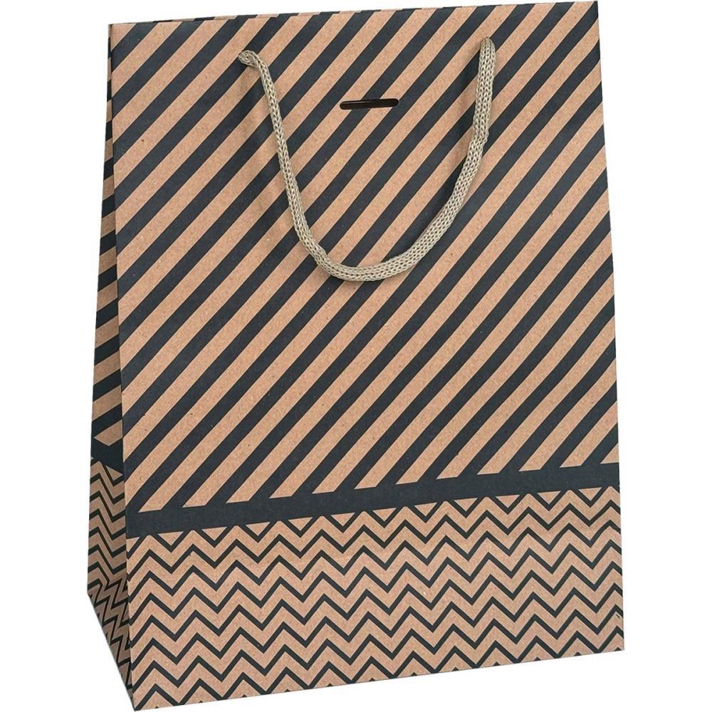 SACOLA PARA PRESENTE DECORADA KRAFT MD 21X27X10CM (S) CRISTINA PCT.C/10