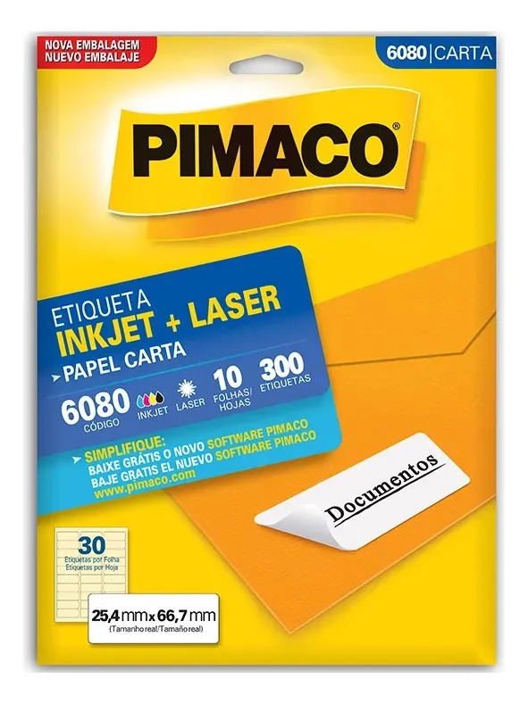 Etiqueta Pimaco 6080 Pctc/10Fls