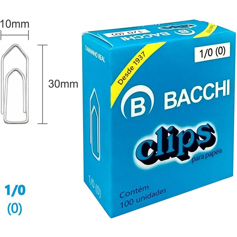 CLIPE GALVANIZADO ACO 1/0 (0) 100 UNIDADES BACCHI