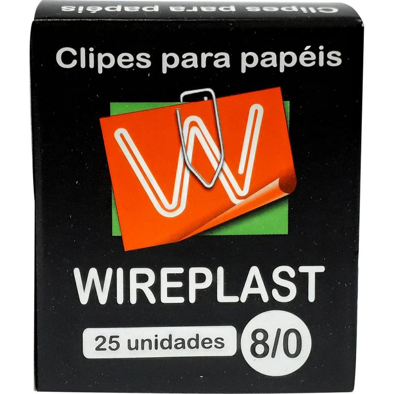 CLIPS GALVANIZADO AÇO 8/0 COM 25 UNIDADES WIREPLAST