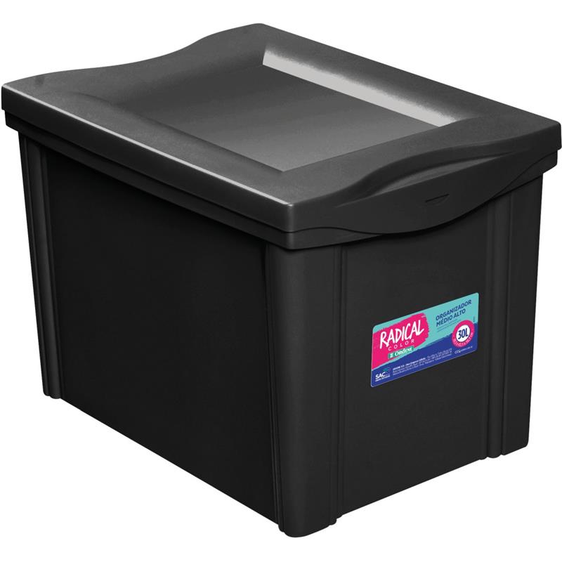 CAIXA PLÁSTICA MULTIUSO ORGANIZADOR MÉDIO 30 L PRETO - ORDENE UNIDADE