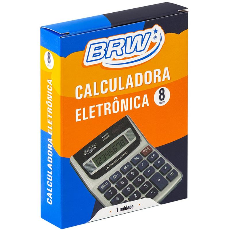 CALCULADORA DE MESA 8 DÍGITOS 12,5 CM X 9,7 CM X 3,1 CM PRATA - BRW UNIDADE
