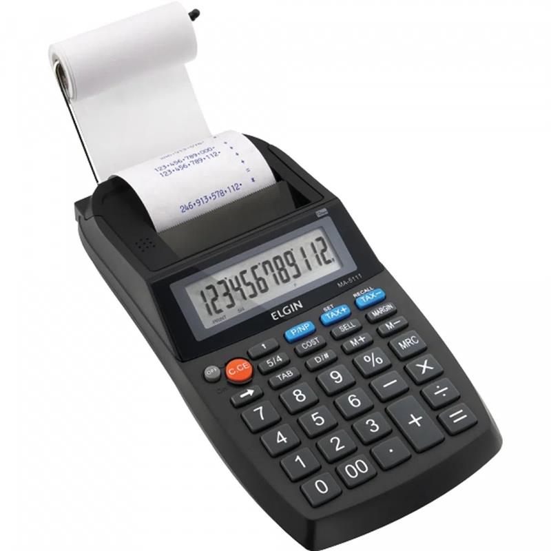 CALCULADORA DE IMPRESSAO 12 DIG. VISOR LCD 4PILH.AA PTA - ELGIN UNIDADE