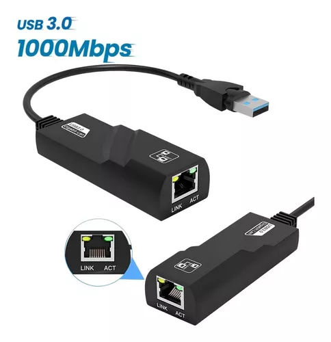 ADAPTADOR ETHERNET USB 3.0 RJ45 REDE GIGABIT 10/100/1000