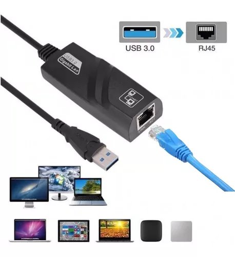 ADAPTADOR ETHERNET USB 3.0 RJ45 REDE GIGABIT 10/100/1000